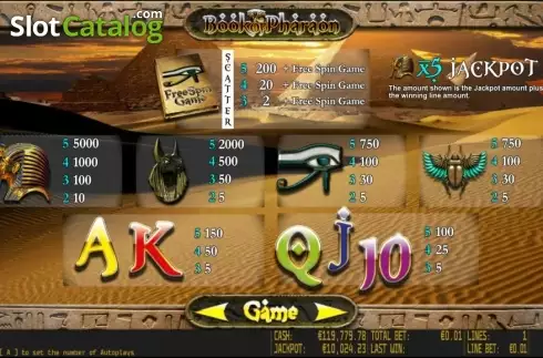 Скрин2. Book of Pharaon HD слот