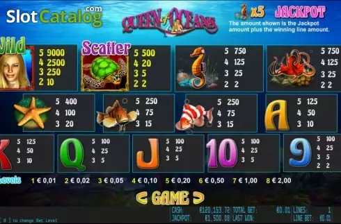 Скрин2. Queen of Oceans HD слот