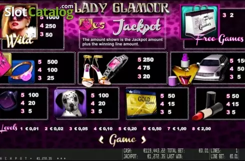 Скрин2. Lady Glamour HD слот