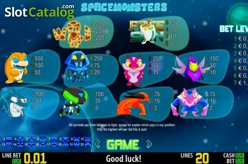 Скрин2. Space Monsters HD слот