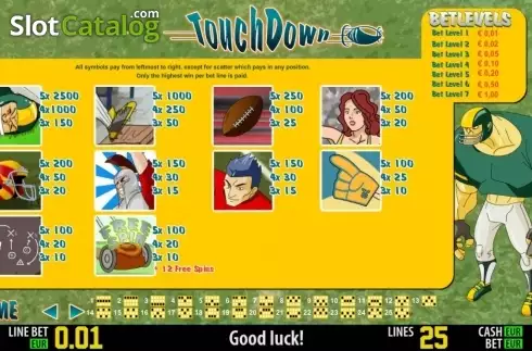 Скрин2. Touch Down HD слот