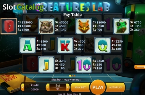 Скрин6. Creatures Lab слот