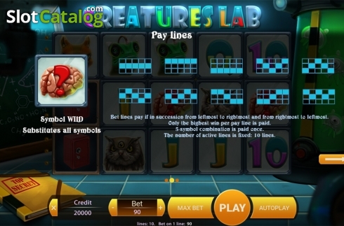 Скрин7. Creatures Lab слот