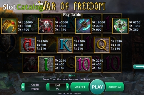 Скрин6. War Of Freedom слот
