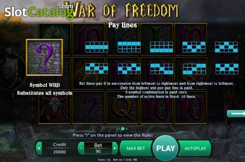 Скрин7. War Of Freedom слот