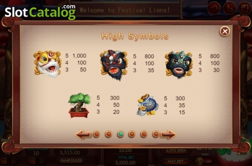 Скрин9. Festival Lions слот