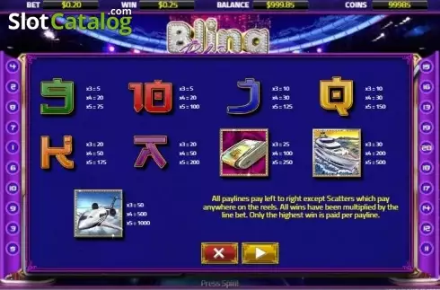 Скрин3. Bling Bling слот