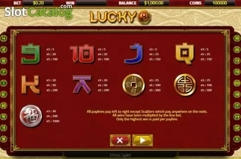 Скрин4. Lucky 8 (XIN Gaming) слот