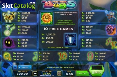 Скрин5. Fortune Bugs слот