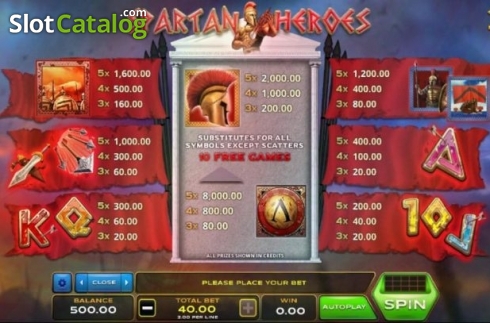 Скрин4. Spartan Heroes слот