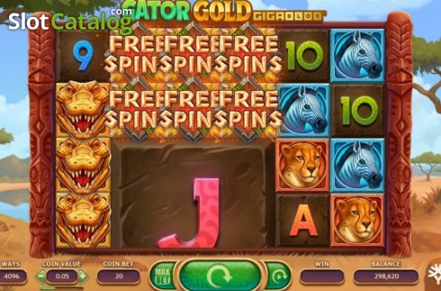 Скрин4. Gator Gold Gigablox слот