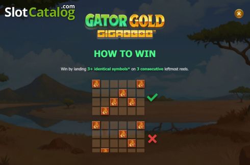 Скрин9. Gator Gold Gigablox слот
