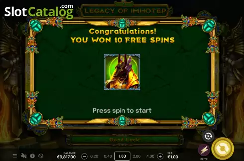 Скрин6. Legacy of Imhotep слот