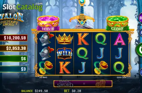 Скрин2. Legendary Sword Avalon слот