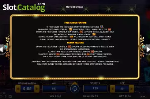 Скрин5. Royal Diamond (ZITRO) слот