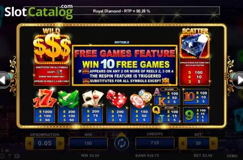 Скрин6. Royal Diamond (ZITRO) слот