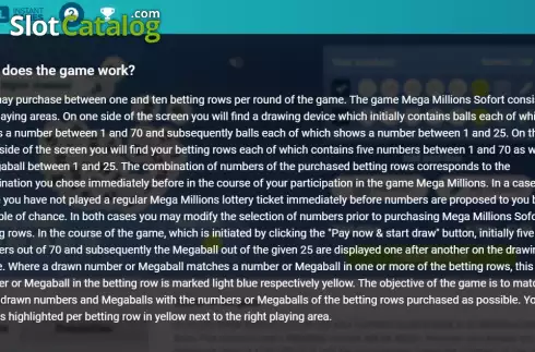 Скрин7. Instant Mega Millions слот