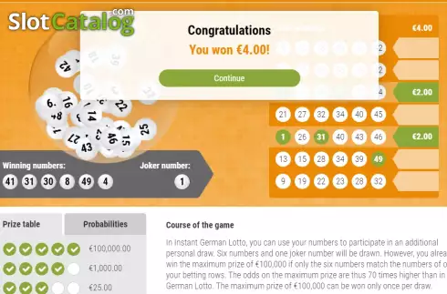 Скрин5. Instant German Lotto слот