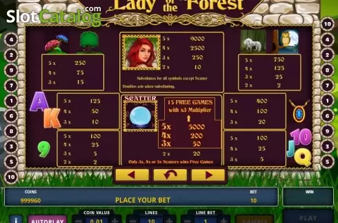 Скрин7. Lady of the Forest слот