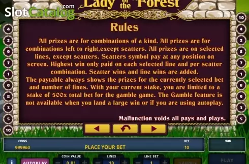 Скрин9. Lady of the Forest слот