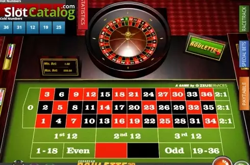 Скрин2. European Roulette 3D Deluxe слот
