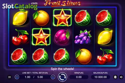Скрин2. Fruit 5 Lines слот