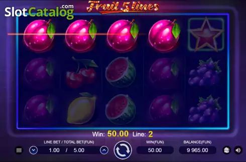 Скрин3. Fruit 5 Lines слот