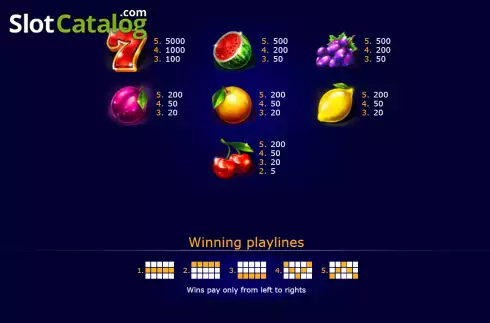 Скрин6. Fruit 5 Lines слот