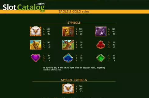 Скрин9. Eagle's Gold слот