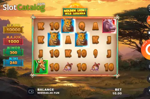 Скрин2. Golden Lion Wild Savanna слот