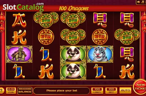 Скрин2. 100 Dragons - Open Tabs слот