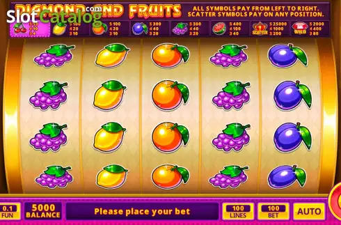 Скрин2. Diamond and Fruits слот