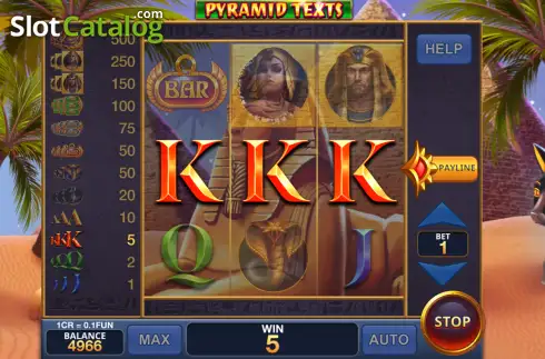 Скрин3. Pyramid Texts (Pull Tabs) слот