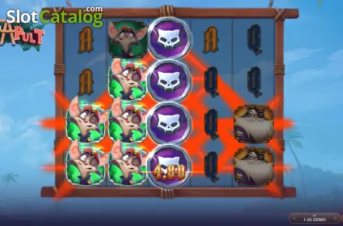 Скрин3. Cat-a-Pult Pirrrates слот
