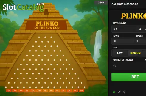 Скрин2. Plinko of the Sun God слот