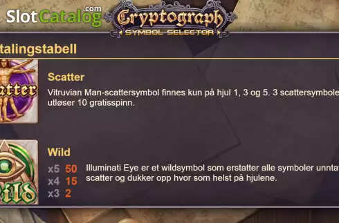 Скрин3. Cryptograph: Symbol Selector слот