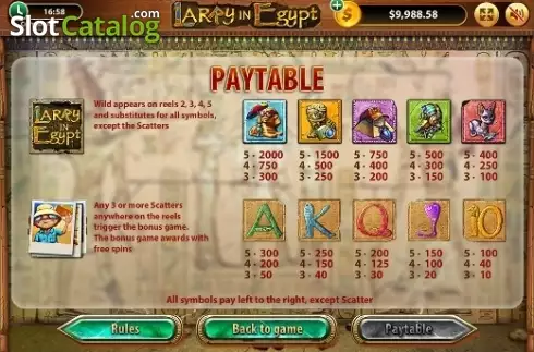Скрин5. Larry In Egypt слот