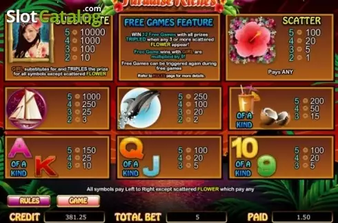 Скрин3. Paradise Riches слот