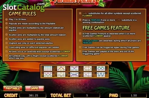 Скрин4. Paradise Riches слот