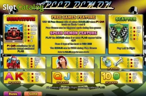 Скрин3. Speed Demon слот