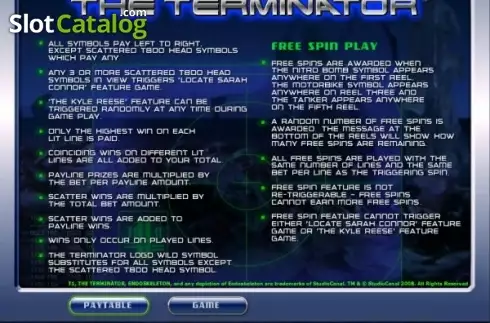 Скрин3. The Terminator слот