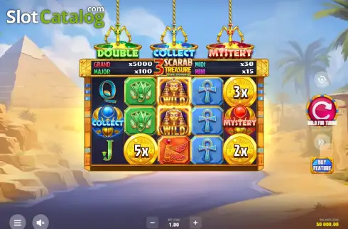 Скрин2. 3 Scarab Treasure: Hold & Win слот