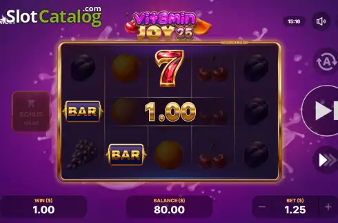Скрин3. Vitamin Joy 25 слот