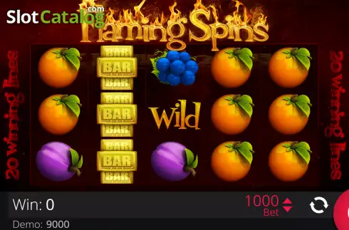 Скрин2. Flaming Spins (e-gaming) слот