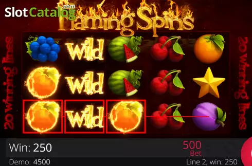 Скрин4. Flaming Spins (e-gaming) слот