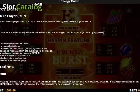 Скрин9. Energy Burst слот
