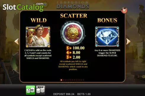 Скрин6. Centurion Diamonds слот