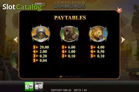 Скрин7. Centurion Diamonds слот