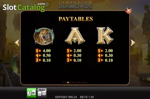 Скрин8. Centurion Diamonds слот