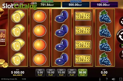 Скрин2. 40 Shining Crown Bell Link слот